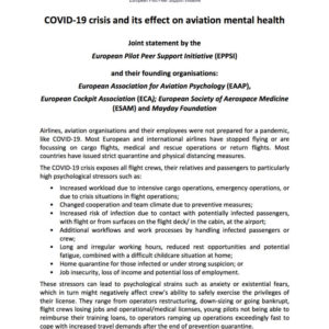 COVID‐19 Crisis and Its Effect on Aviation Mental Health
