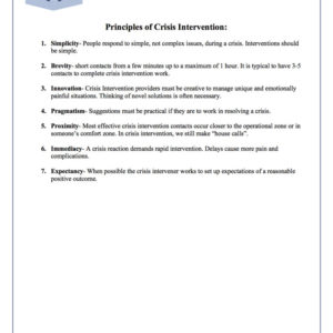 Principles of Crisis Intervention