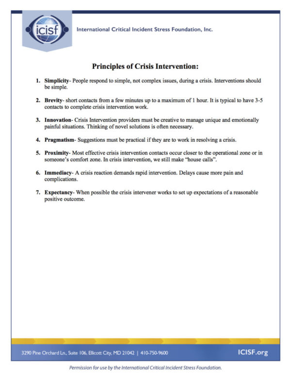 Principles of Crisis Intervention