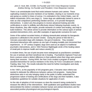 Animal Assisted Interventions - A Brief Guide