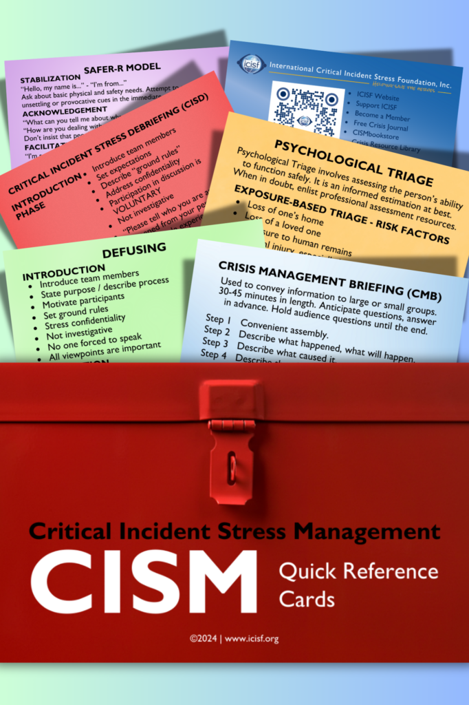 CISM Quick Reference Cards on stress management.